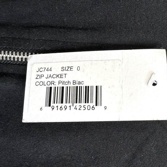 NWT Joan Vass 3/4 Sleeve Zip Front Jacket Black with White Size Small - Picture 8 of 12